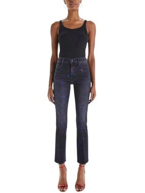 Mother The Insider Black Paint-Splatter Jeans
